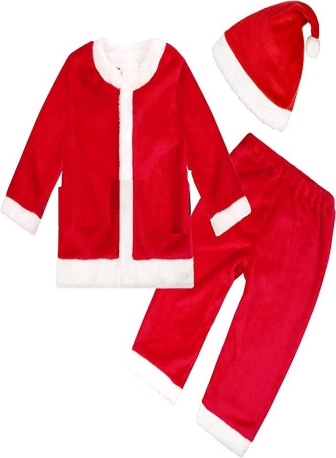 OSMOSIS Velvet Fabric made Santa Claus Dress Costume for Baby Boys Girls Kids (6 Months- 1 Year) For Christmas/New Year (Deluxe Series) - Image 2